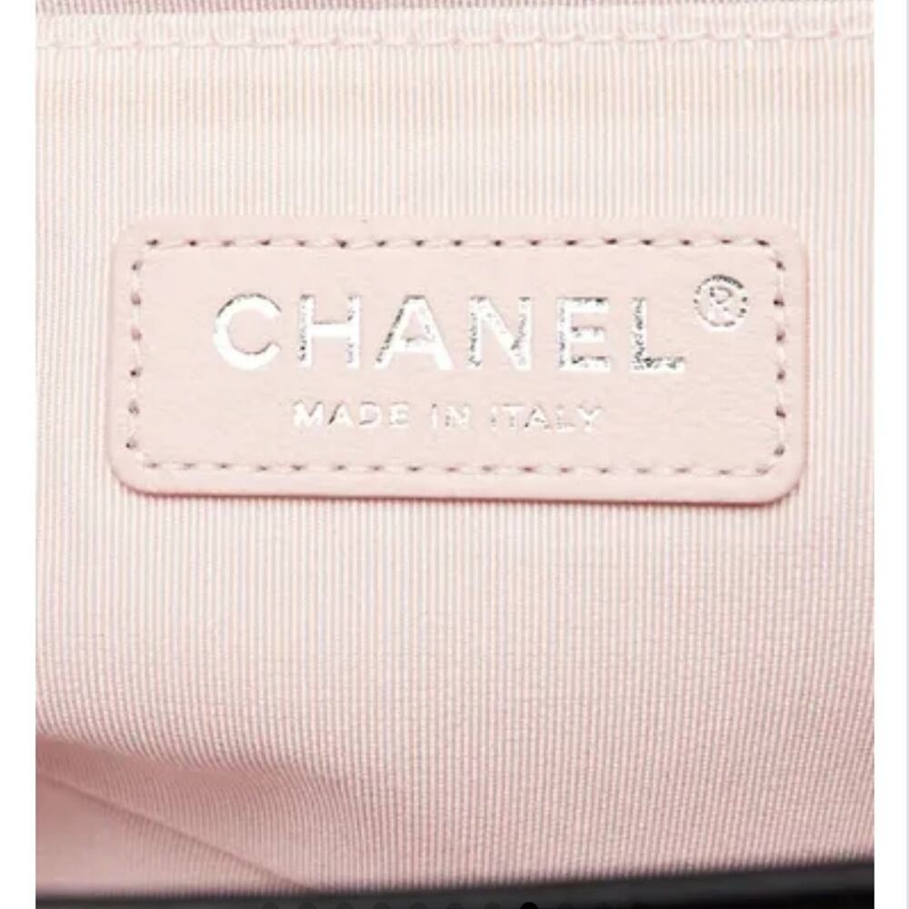 CHANEL Black Chevron Pearl Boy Bag - Picture 9 of 10